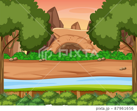 Prehistoric forest scene background 87961656