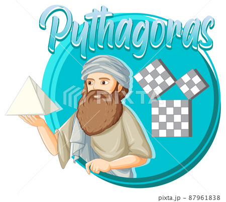 Pythagoras philosopher in cartoon style 87961838