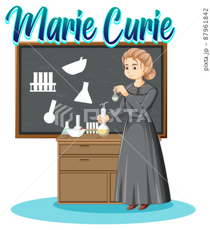 Portrait of Marie Curie in cartoon style 87961842