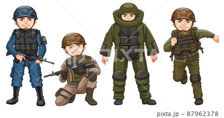 Man in army uniform on white background Man in army uniform on white background 87962378