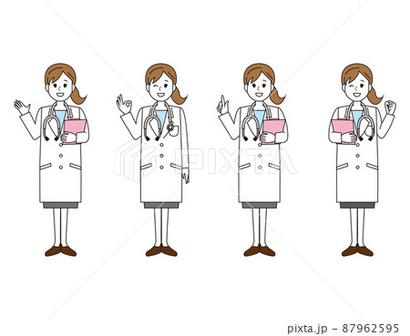 女性の医師 医療従事者 イラストのイラスト素材 女性の医師 医療従事者 イラストのイラスト素材