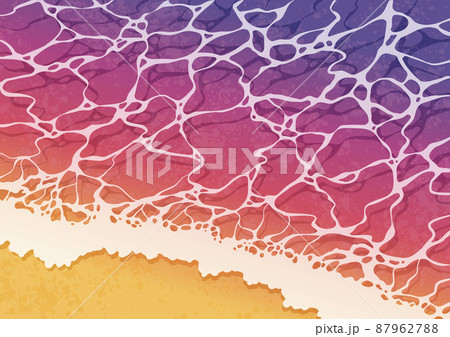 砂浜の波打ち際_サンセット 87962788