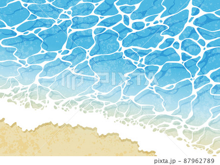 砂浜の波打ち際_快晴 87962789