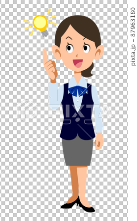 A female office worker wearing uniform wears an idea 87963180