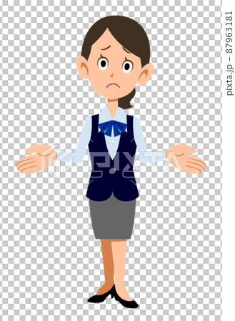 制服着用の女性会社員が呆れる 87963181