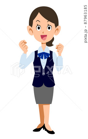 制服着用の女性会社員が張り切る 87963185