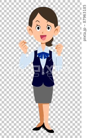 制服着用の女性会社員が張り切る 87963185