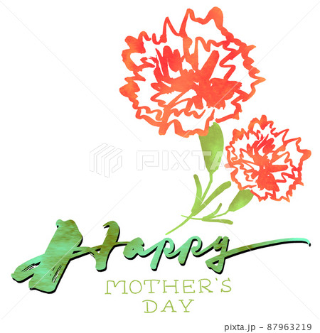 筆文字 Happy(MOTHER'S DAY)カーネーション .n 筆文字 Happy(MOTHER'S DAY)カーネーション .n 87963219