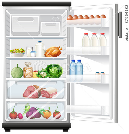 Refrigerator with lots of food 87964132