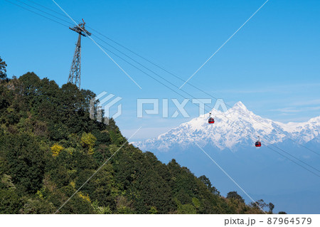 Cable Cars in the Himalaya Mountains Cable Cars in the Himalaya Mountains 87964579