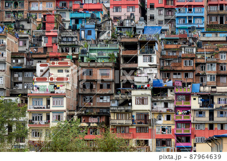 Densely Populated City on a Hill 87964639