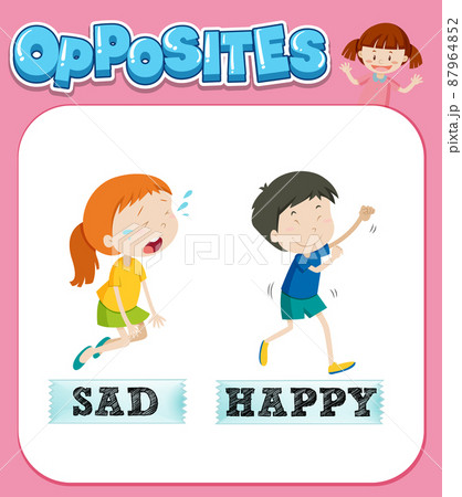 Opposite words for sad and happy 87964852