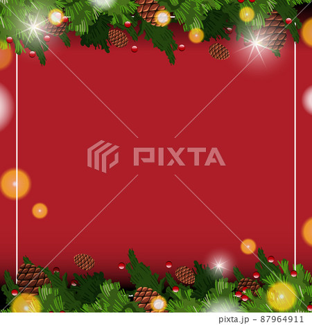 Empty banner in Christmas theme with ornaments Empty banner in Christmas theme with ornaments 87964911