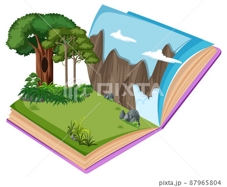 Pop up book with outdoor nature scene 87965804