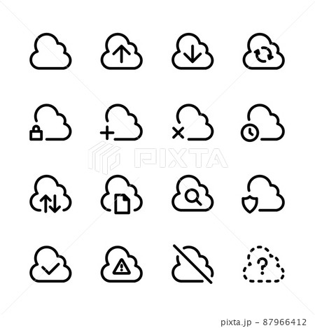 クラウドベースのシステム 色々なUIアイコンセット 87966412