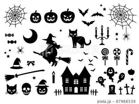 ハロウィンのシルエットイラストセット 87966539