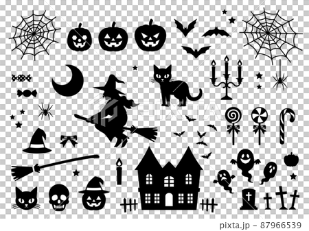 Halloween silhouette illustration set 87966539