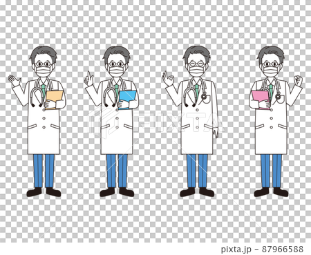 男性の医師　医療従事者　イラスト 87966588