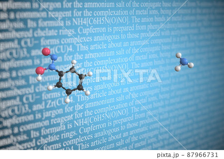 Cupferron scientific molecular model, 3D rendering 87966731