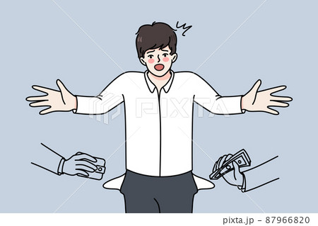 Unhappy man get robbed by colleague or passerby Unhappy man get robbed by colleague or passerby 87966820