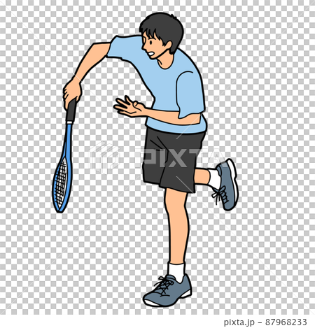 一個人打網球的插圖 一個人打網球的插圖 87968233