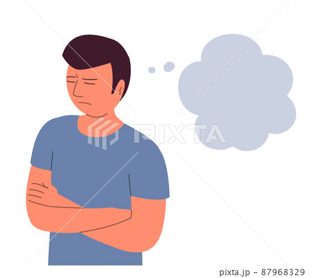 Distressed and offended man on a white background Distressed and offended man on a white background 87968329