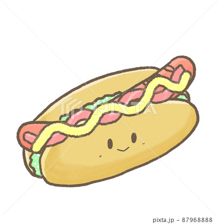R もっとメルヘンなアメリカ料理 ホットドッグ のイラスト素材 8796
