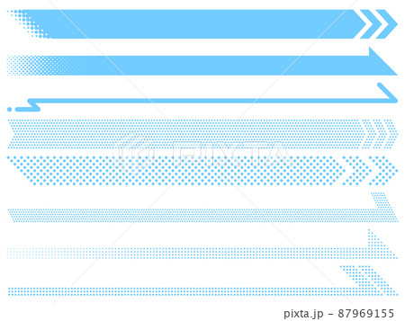 水色の矢印状の横長のフレームセット 87969155