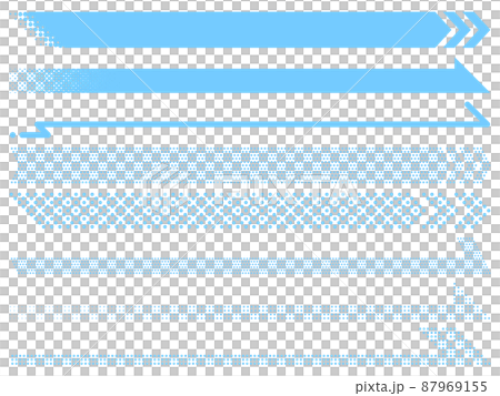 水色の矢印状の横長のフレームセット 87969155