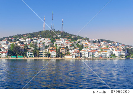 View of Kinaliada island from the Sea of Marmara, near Istanbul, Turkey 87969209