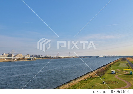 清砂大橋からの荒川湾岸橋　東京 87969616