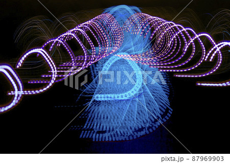 background blurred abstraction of colored lanterns and decorations 87969903