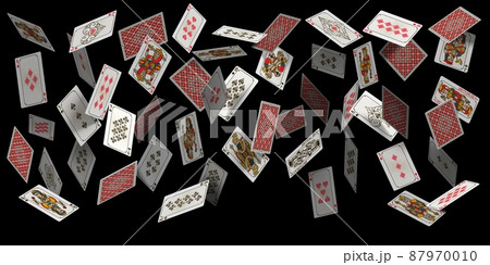 Falling poker playing cards, casino winner background. Realistic 3d flying card deck, joker, king, queen and ace. Blackjack vector concept Falling poker playing cards, casino winner background. Realistic 3d flying card deck, joker, king, queen and ace. Blackjack vector concept 87970010