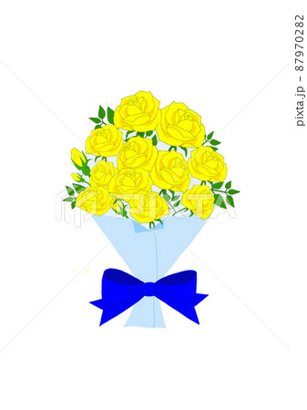 黄色いバラの花束 87970282