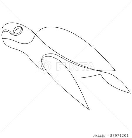 Minimal drawing of sea turtle animal drawn by single continuous line. Vector design isolated on white background. Minimal drawing of sea turtle animal drawn by single continuous line. Vector design isolated on white background. 87971201