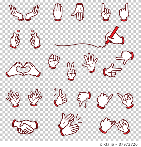Hand and finger parts set red 87972720