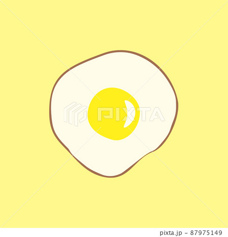 Top view of fried egg on yellow background vector Top view of fried egg on yellow background vector 87975149