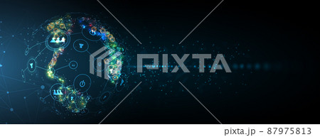 Technology data background, idea of global business solution 87975813