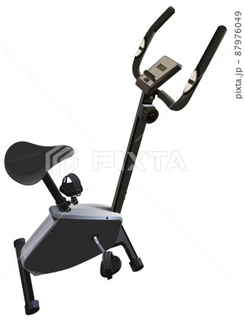 Exercise bike with pedals sport equipment isolated on white background 87976049