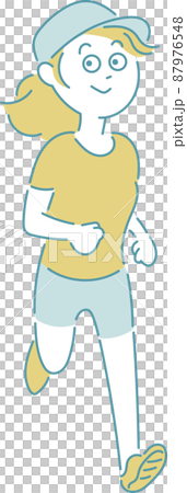 一個戴著帽子跑步的女人 87976548