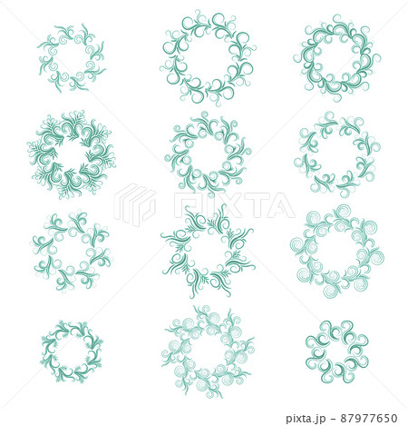 Curly frame set isolated on white. 87977650