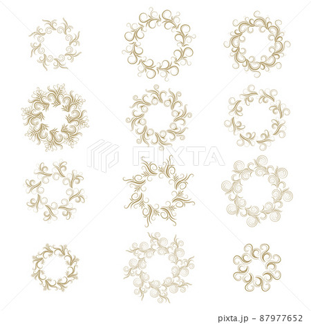 Curly frame set isolated on white. 87977652