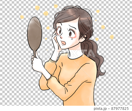 Illustration of a woman who gets rough with pollen Illustration of a woman who gets rough with pollen 87977825