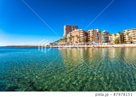 Beach and cityscape. Torrevieja, Spain 87978151