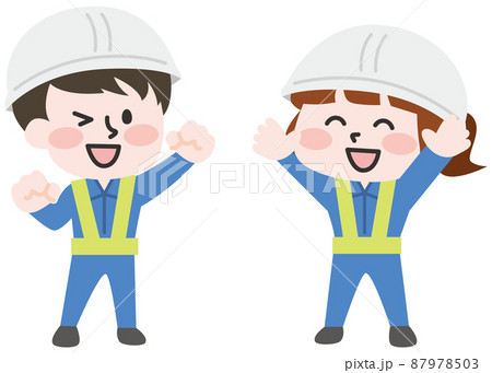 ヘルメットをかぶった作業員  87978503