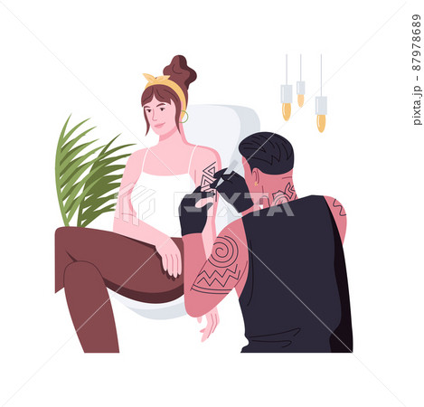 Tattoo isolated cartoon vector illustrations. 87978689