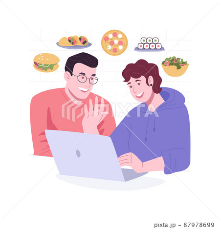Order food online isolated cartoon vector illustrations. 87978699