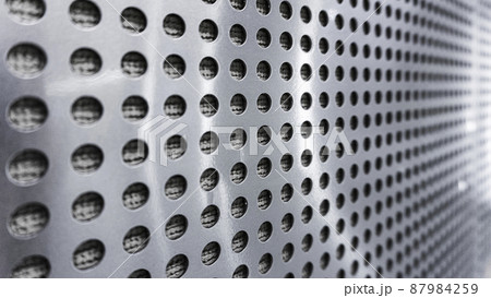 ステンレスのパンチングメタルの背景テクスチャ素材_p_05 87984259