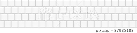 White square tile seamless pattern. Ceramic or stone brick background. Kitchen backsplash or bathroom wall decoration. Interior or exterior texture 87985188