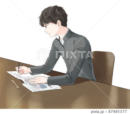 勉強する学生(学生服) 勉強する学生(学生服) 87985377